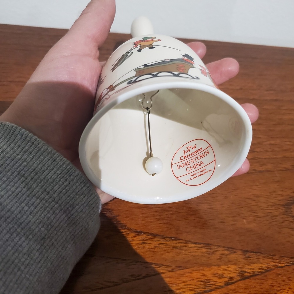 Vintage Stoneware Bell, "The Joy of Christmas", #26084, Action Industries, 1989 - Picture 5 of 6